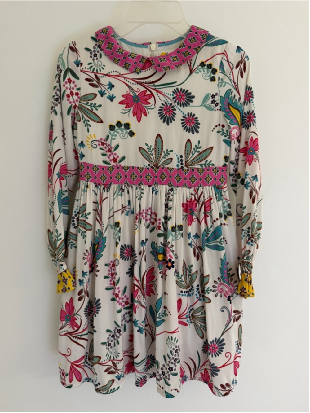 Mini Boden Girls 8-9 Floral Peter Pan Collar Dress Cottagecore